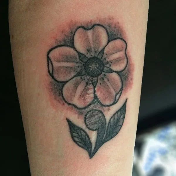 Semicolon Flower Tattoo