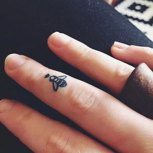 Finger Bee Tattoo