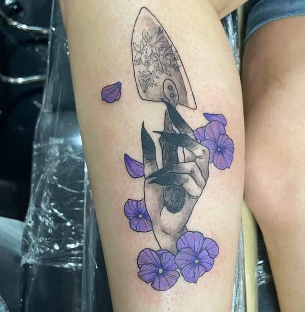 Violet Tattoo with Witchy Elements