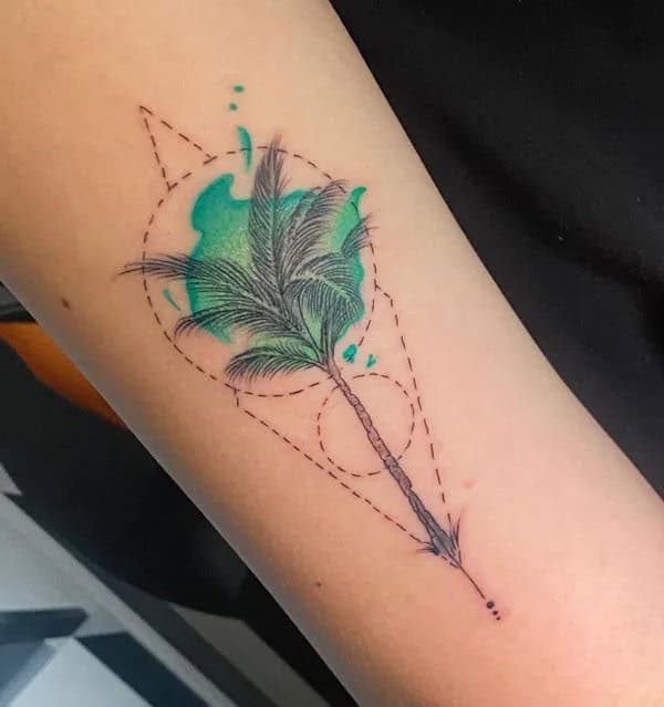 Geometric Palm Tree Tattoo