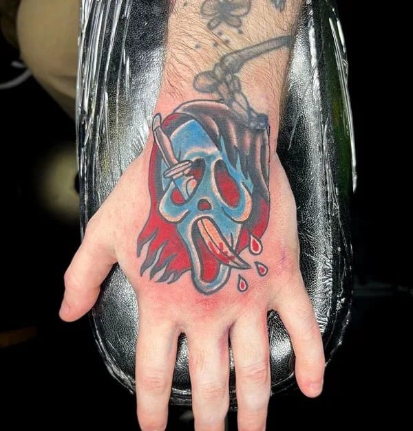 Scream Hand Tattoo