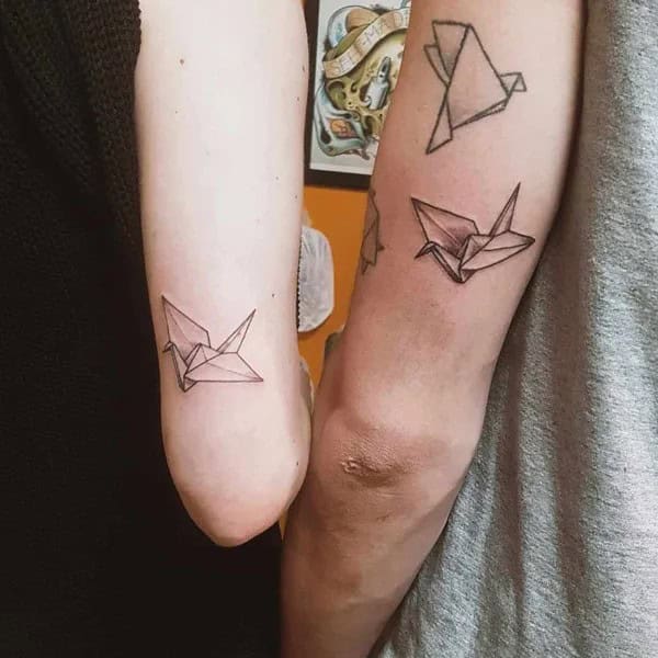 Origami Sibling Tattoo