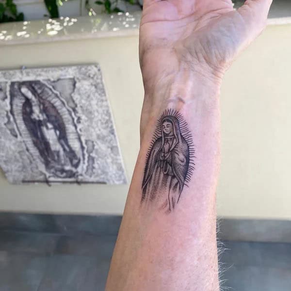 Small Virgin Mary Tattoo