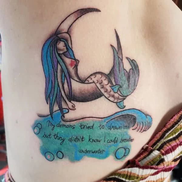 Whale Side Boob Tattoo