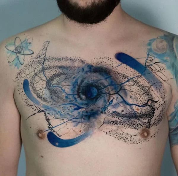 Galaxy Tattoo On The Chest