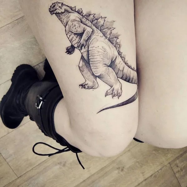 Godzilla vs Ghidorah tattoo