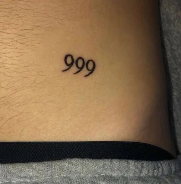 Small 999 Tattoo