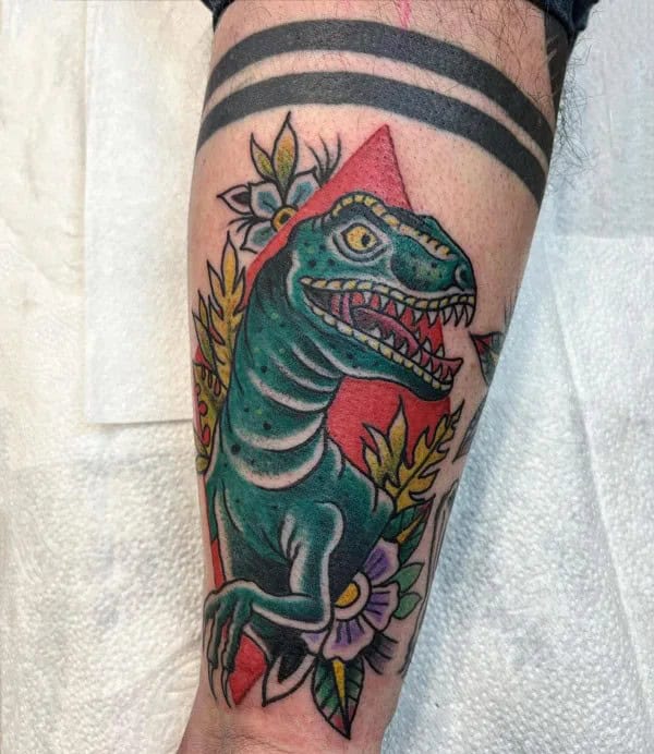 Traditional Dinosaur Tattoo