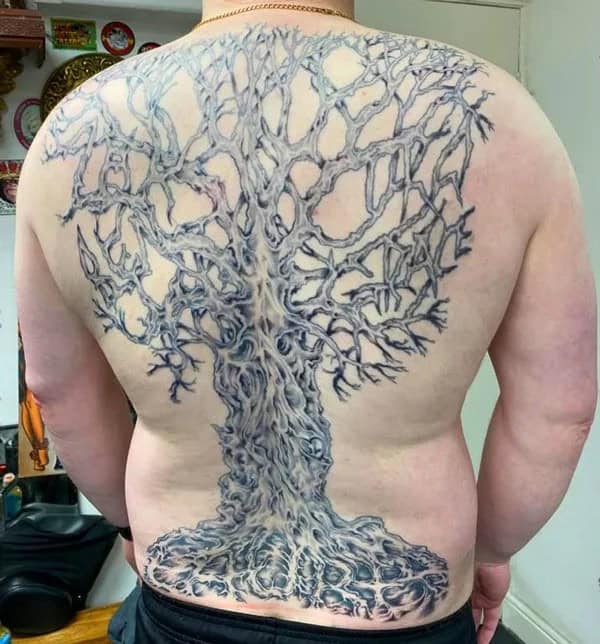 Family Tree Back Tattoo