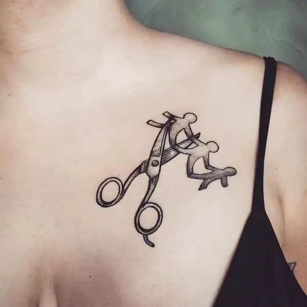 Scissor Chest Tattoo