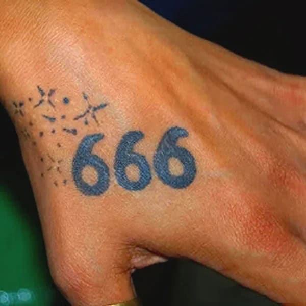 666 Tattoo on Hand