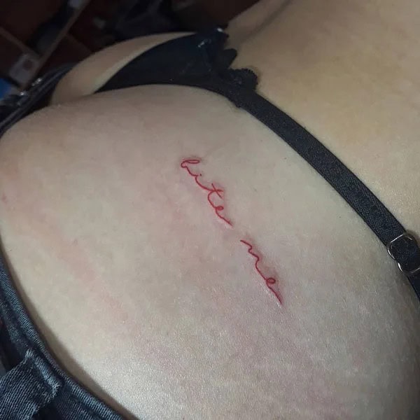 Bite Me Butt Tattoo