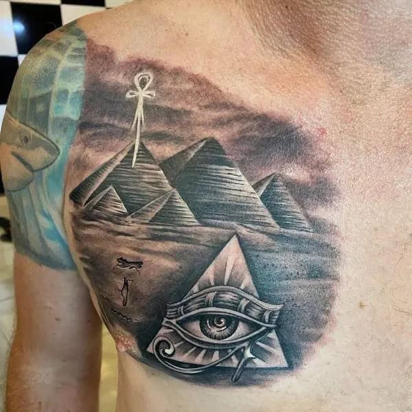 Pyramid Chest Tattoo