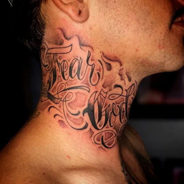 Fear God Tattoo on Neck