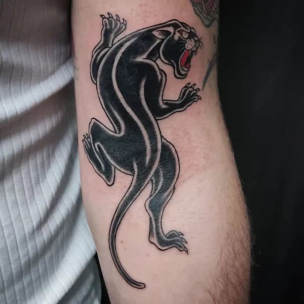 Black Panther Arm Tattoo