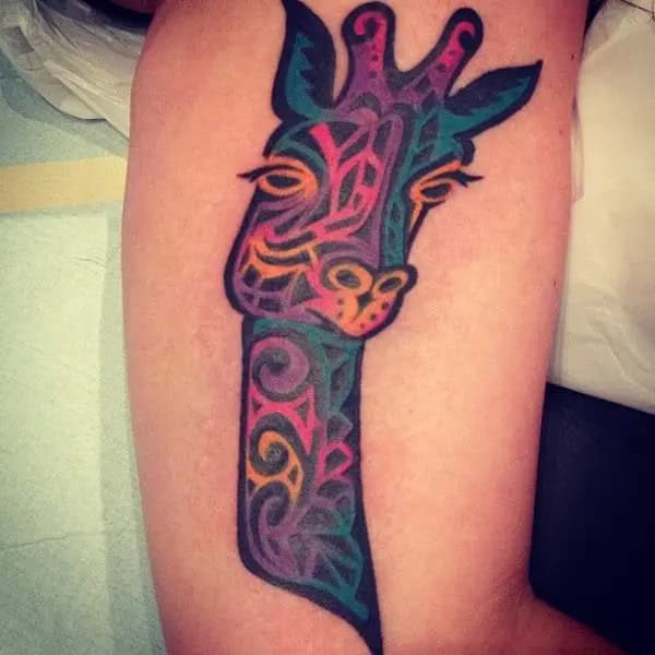 Tribal Giraffe Tattoo