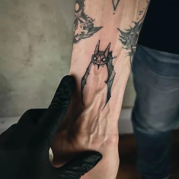 Bat Tattoo On Hand