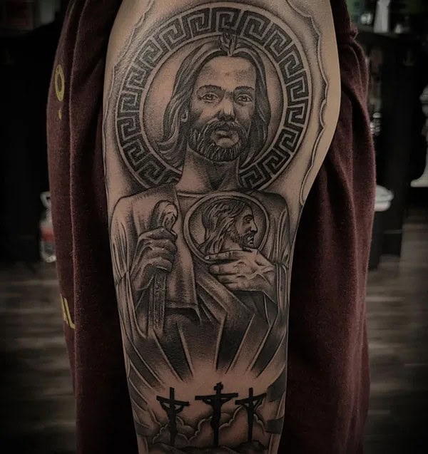 San Judas Flag Tattoo