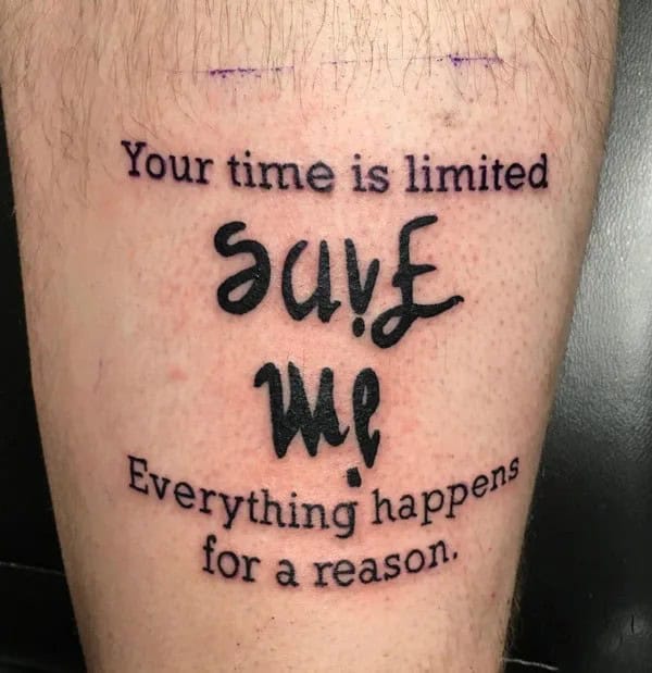 Save Me Script Tattoo