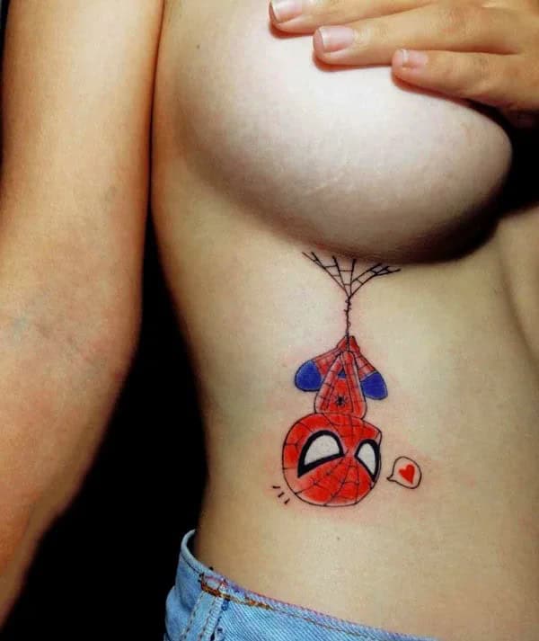 Spiderman Underboob Tattoo