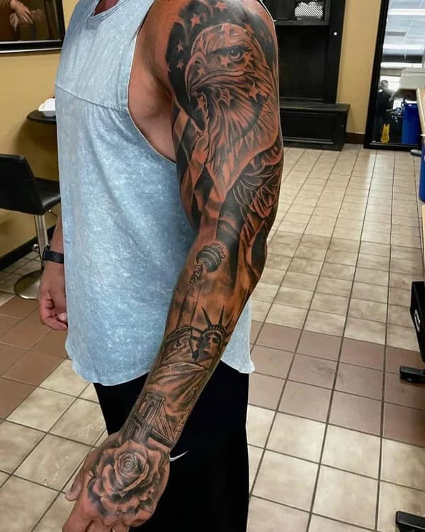 Patriotic Sleeve Tattoo