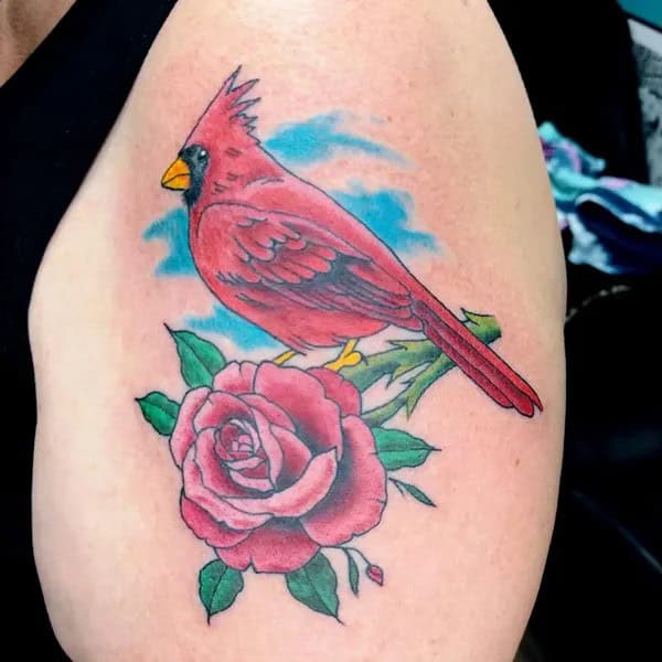 Cardinal Rose Tattoo