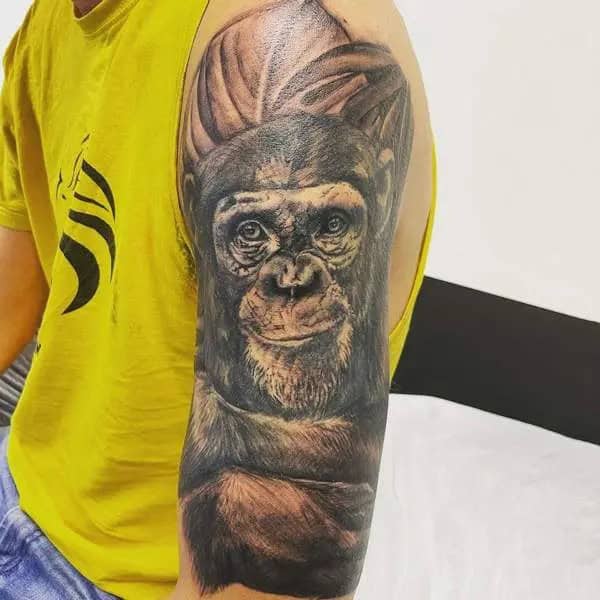 Realistic Monkey Tattoo