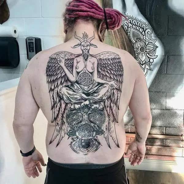 Baphomet Back Tattoo