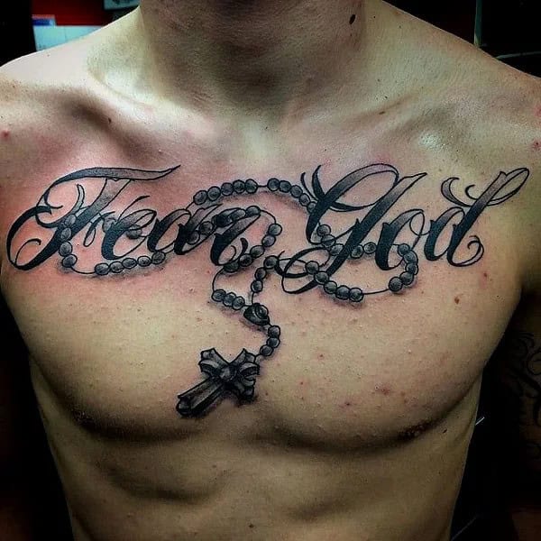 Fear God Tattoo on Chest