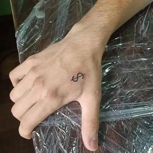 Simple Dollar Sign Tattoo