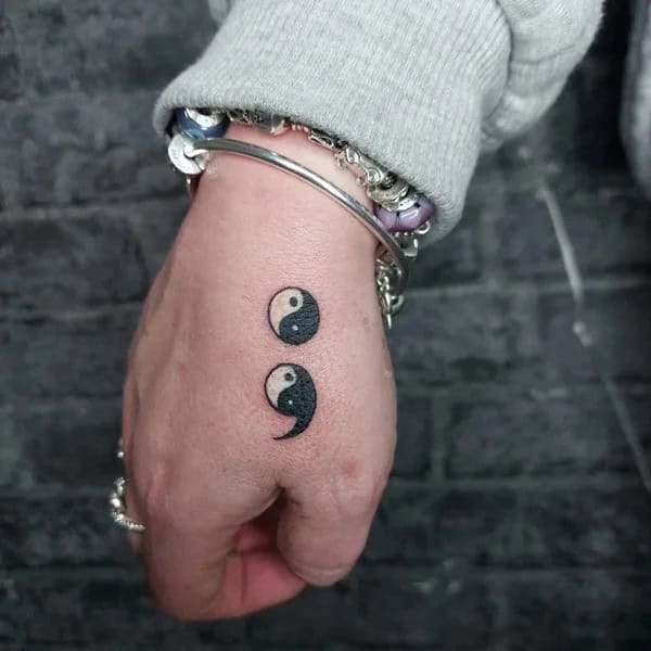 Semicolon Yin Yang Tattoo