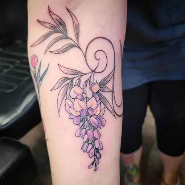 Wisteria Thigh Tattoo