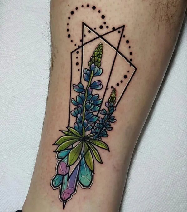 Geometric Bluebonnet Tattoo