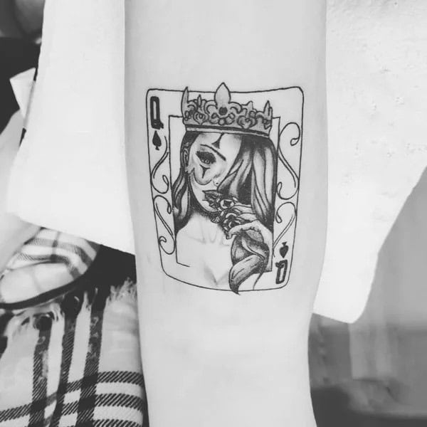 Neo Traditional Queen of Spades Tattoo