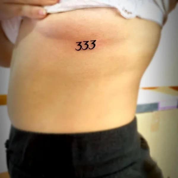 Underboob 333 Tattoo