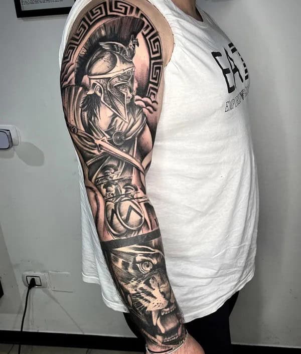 Spartan Sleeve Tattoo