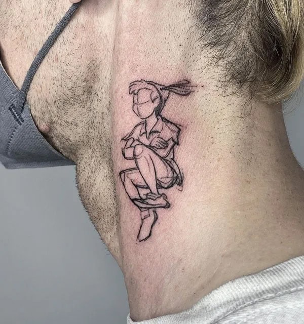 Anime neck tattoo