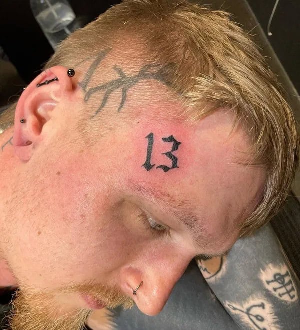 13 Face Tattoo