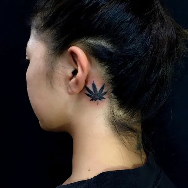 Weed Neck Tattoo