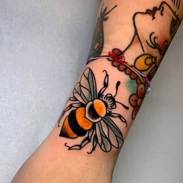 Old School Bee Tattoo