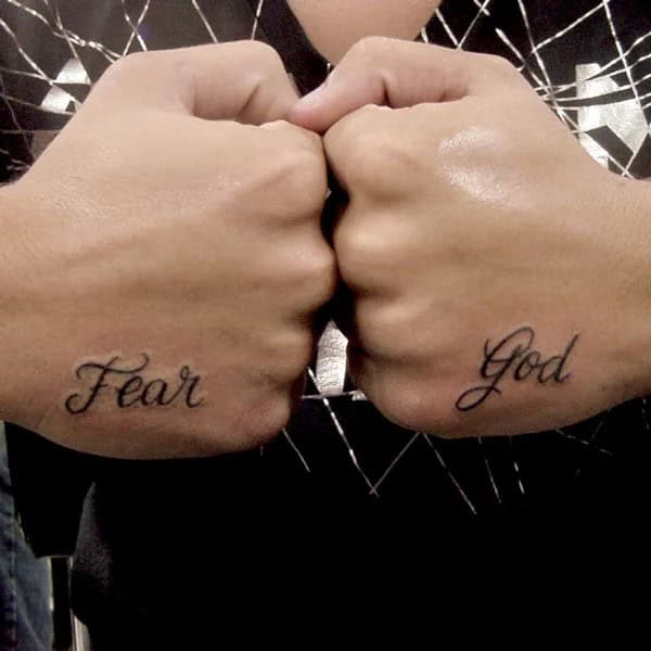 Fear God Tattoo on Hand