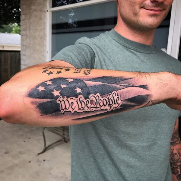 We The People Forearm Tattoo