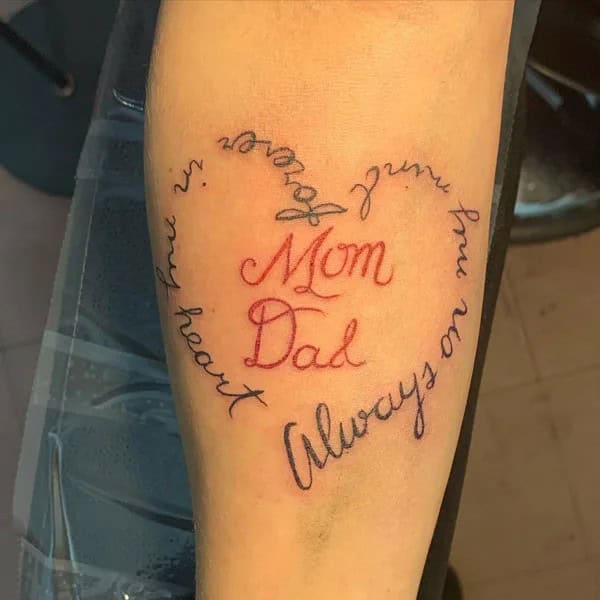 Mom and Dad Flower Tattoo