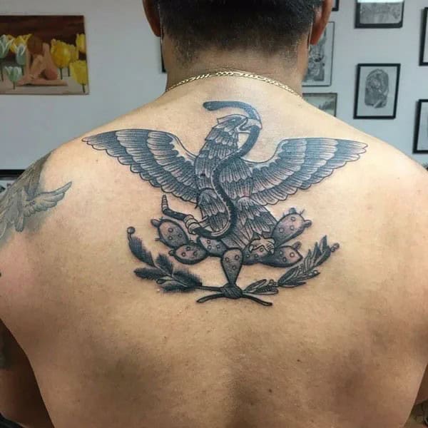 Mexican Eagle Chest Tattoo