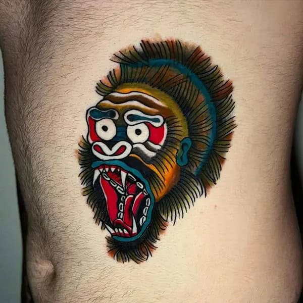 Traditional Gorilla Tattoo