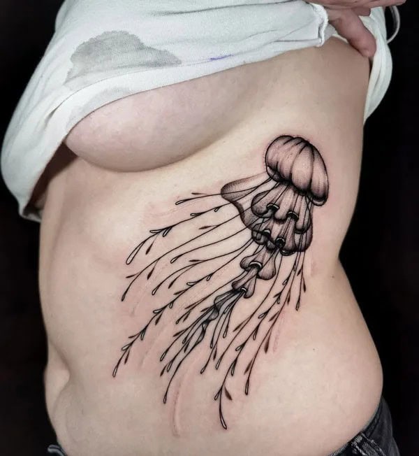 Whale Side Boob Tattoo