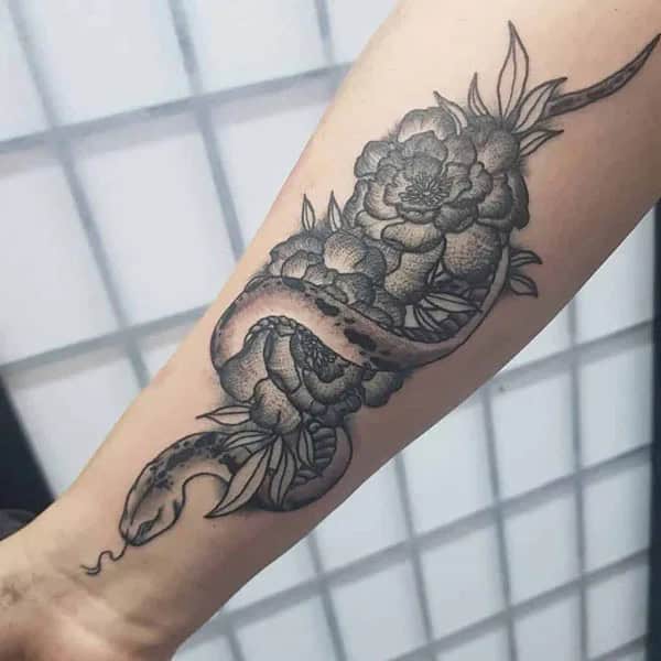 Marigold and Snake Tattoo