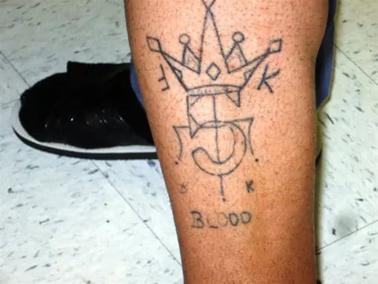 Bloods Gang Leg Tattoo