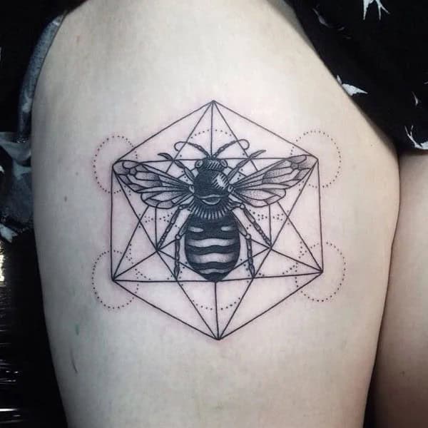 Geometric Bee Tattoo