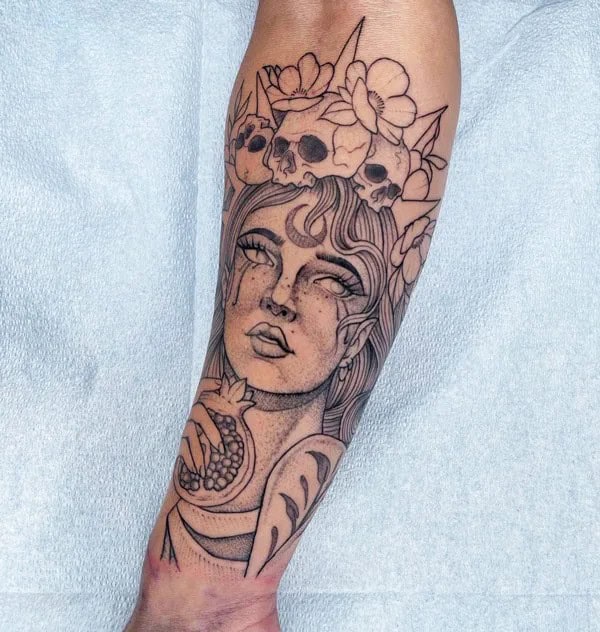 Persephone Tattoo On Forearm